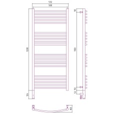 Электрический полотенцесушитель Сунержа Богема 3.0 1200x500 L 00-5802-1250 Хром