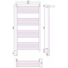 Электрический полотенцесушитель Сунержа Богема 3.0 1200x600 L 00-5806-1260 с полкой Хром