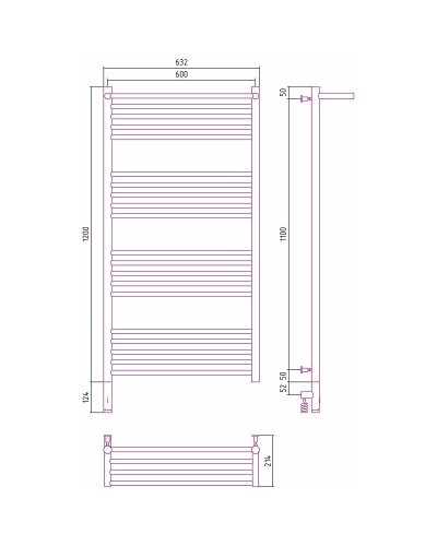 Электрический полотенцесушитель Сунержа Богема 3.0 1200x600 L 00-5806-1260 с полкой Хром