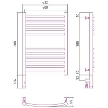 Электрический полотенцесушитель Сунержа Богема 3.0 600x400 L 00-5802-6040 Хром