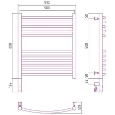 Электрический полотенцесушитель Сунержа Богема 3.0 600x500 L 00-5802-6050 Хром
