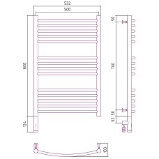 Электрический полотенцесушитель Сунержа Богема 3.0 800x500 L 12-5802-8050 Белый