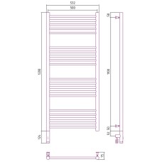 Электрический полотенцесушитель Сунержа Богема 3.0 прямая 1200x500 L 00-5804-1250 Хром
