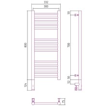 Электрический полотенцесушитель Сунержа Богема 3.0 прямая 800x300 L 00-5804-8030 Хром