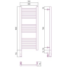 Электрический полотенцесушитель Сунержа Богема 3.0 прямая 800x300 L 00-5804-8030 Хром
