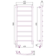 Электрический полотенцесушитель Сунержа Галант 2.0 1000x400 L 31-5200-1040 Черный матовый