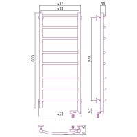 Электрический полотенцесушитель Сунержа Галант 2.0 1000x400 R 00-5201-1040 Хром