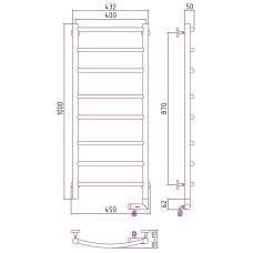 Электрический полотенцесушитель Сунержа Галант 2.0 1000x400 R 00-5201-1040 Хром