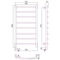 Электрический полотенцесушитель Сунержа Галант 2.0 1000x500 L 00-5200-1050 Хром