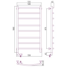 Электрический полотенцесушитель Сунержа Галант 2.0 1000x500 L 00-5200-1050 Хром