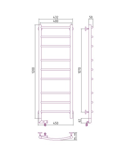 Электрический полотенцесушитель Сунержа Галант 2.0 1200x400 L 30-5200-1240 Белый матовый