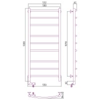 Электрический полотенцесушитель Сунержа Галант 2.0 1200x500 L 00-5200-1250 Хром