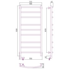 Электрический полотенцесушитель Сунержа Галант 2.0 1200x500 L 00-5200-1250 Хром