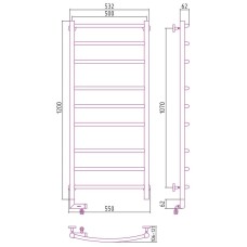 Электрический полотенцесушитель Сунержа Галант 2.0 1200x500 L 00-5200-1250 Хром