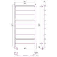 Электрический полотенцесушитель Сунержа Галант 2.0 1200x600 L 00-5200-1260 Хром