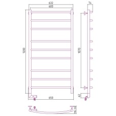 Электрический полотенцесушитель Сунержа Галант 2.0 1200x600 L 00-5200-1260 Хром