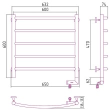 Электрический полотенцесушитель Сунержа Галант 2.0 600x600 R 00-5201-6060 Хром
