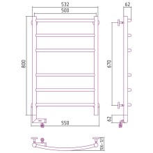 Электрический полотенцесушитель Сунержа Галант 2.0 800x500 L 31-5200-8050 Черный матовый