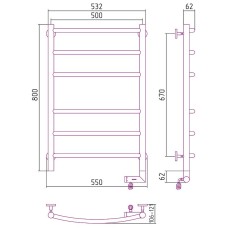 Электрический полотенцесушитель Сунержа Галант 2.0 800x500 R 12-5201-8050 Белый матовый