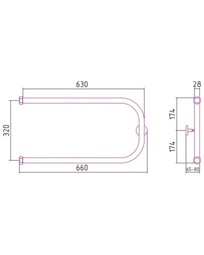 Полотенцесушитель водяной 320х650 античное белое золото Сунержа П-образный+ 10-4003-3265