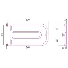 Полотенцесушитель водяной 320х650 темный титан муар Сунержа Гусли+ 15-4009-3265