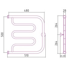 Полотенцесушитель водяной 500х500 золотой матовый Сунержа Лира+ 032-4011-5050