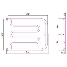 Полотенцесушитель водяной 500х650 шампань матовая Сунержа Лира+ 022-4011-5065