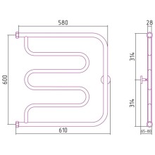 Полотенцесушитель водяной 600х600 античное белое золото Сунержа Лира+ 10-4011-6060