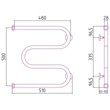 Полотенцесушитель водяной 500х500 шампань Сунержа М-образный+ 020-4007-5050