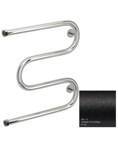 Полотенцесушитель водяной 500х500 темный титан муар Сунержа М-образный 15-0007-5050