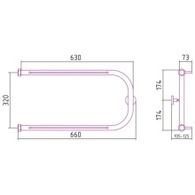Полотенцесушитель водяной 320х650 шампань Сунержа П-образный +2 полки 020-4004-3265