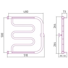 Полотенцесушитель водяной 500х500 золотой Сунержа Лира +2 полки 03-4012-5050