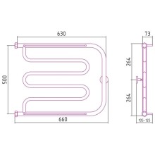Полотенцесушитель водяной 500х650 белый глянец Сунержа Лира +2 полки 12-4012-5065