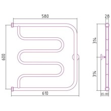 Полотенцесушитель водяной 600х600 шампань матовая Сунержа Лира+ 022-4011-6060