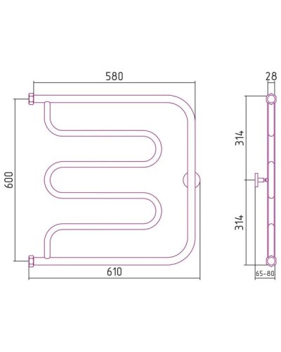 Полотенцесушитель водяной 600х600 шампань матовая Сунержа Лира+ 022-4011-6060