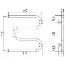 Полотенцесушитель водяной 500х500 белый глянец Сунержа М-образный+ 12-4007-5050