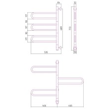 Полотенцесушитель электрический 773x535 золотой МЭМ Сунержа Парео 4.0-3С 03-0823-0773