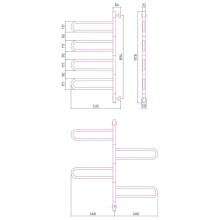 Полотенцесушитель электрический 978x535 античное белое золото МЭМ Сунержа Парео 4.0-4С 10-0823-0978