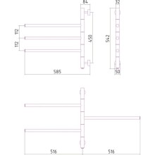 Полотенцесушитель электрический 542x585 белый глянец Сунержа Триада 12-0822-0540