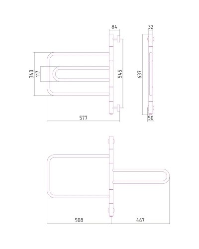 Полотенцесушитель электрический 637x577 золотой Сунержа Компакт 03-0820-0640