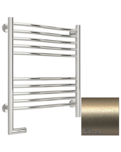 Полотенцесушитель электрический 600х500 шампань матовая МЭМ левый Сунержа Флюид 2.0 022-5220-6050
