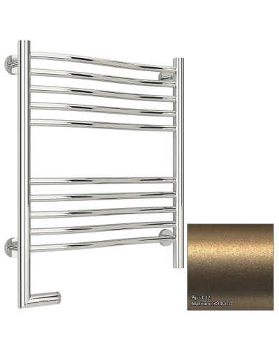 Полотенцесушитель электрический 600х500 золотой матовый МЭМ левый Сунержа Флюид 2.0 032-5220-6050