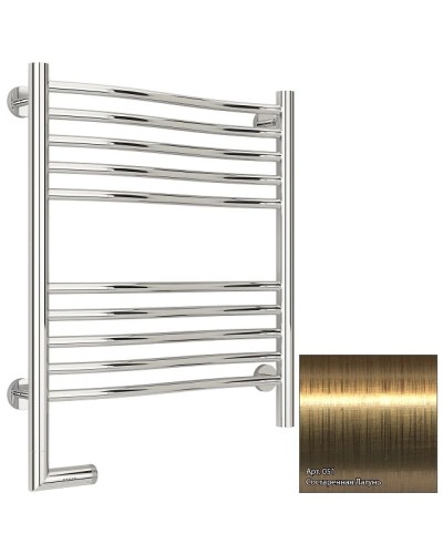 Полотенцесушитель электрический 600х500 состаренная латунь МЭМ левый Сунержа Флюид 2.0 051-5220-6050