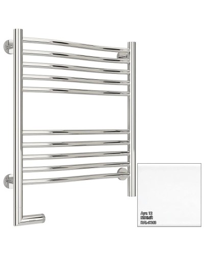 Полотенцесушитель электрический 600х500 белый глянец МЭМ левый Сунержа Флюид 2.0 12-5220-6050