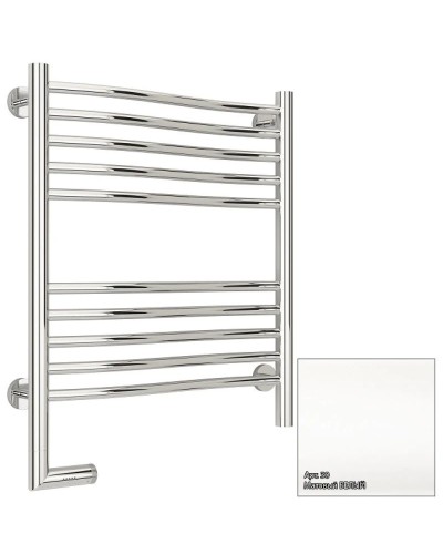 Полотенцесушитель электрический 600х500 белый матовый МЭМ левый Сунержа Флюид 2.0 30-5220-6050