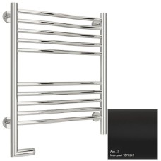 Полотенцесушитель электрический 600х500 черный матовый МЭМ левый Сунержа Флюид 2.0 31-5220-6050