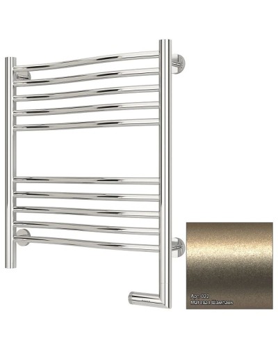 Полотенцесушитель электрический 600х500 шампань матовая МЭМ правый Сунержа Флюид 2.0 022-5221-6050