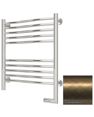 Полотенцесушитель электрический 600х500 состаренная бронза МЭМ правый Сунержа Флюид 2.0 05-5221-6050