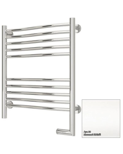 Полотенцесушитель электрический 600х500 белый матовый МЭМ правый Сунержа Флюид 2.0 30-5221-6050