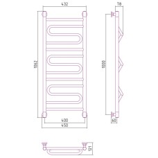 Полотенцесушитель водяной 1000х400 золотой матовый Сунержа Элегия+ 032-0205-1040